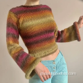 Cardigan Sweater Vintage short tie-dye knitted pullover Supplier